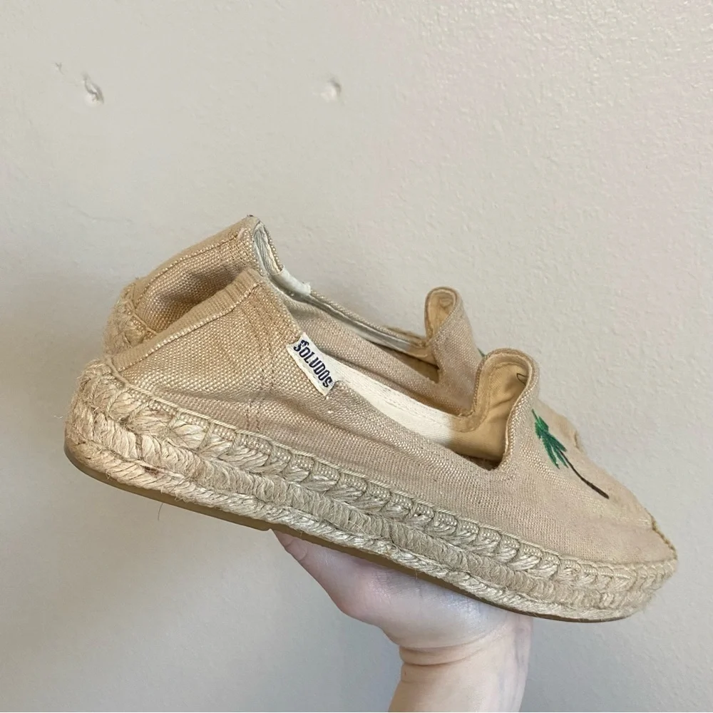 Soludos Safari Palm Tree Smoking Slipper Espadrille Flat Shoe Size Women's US 9